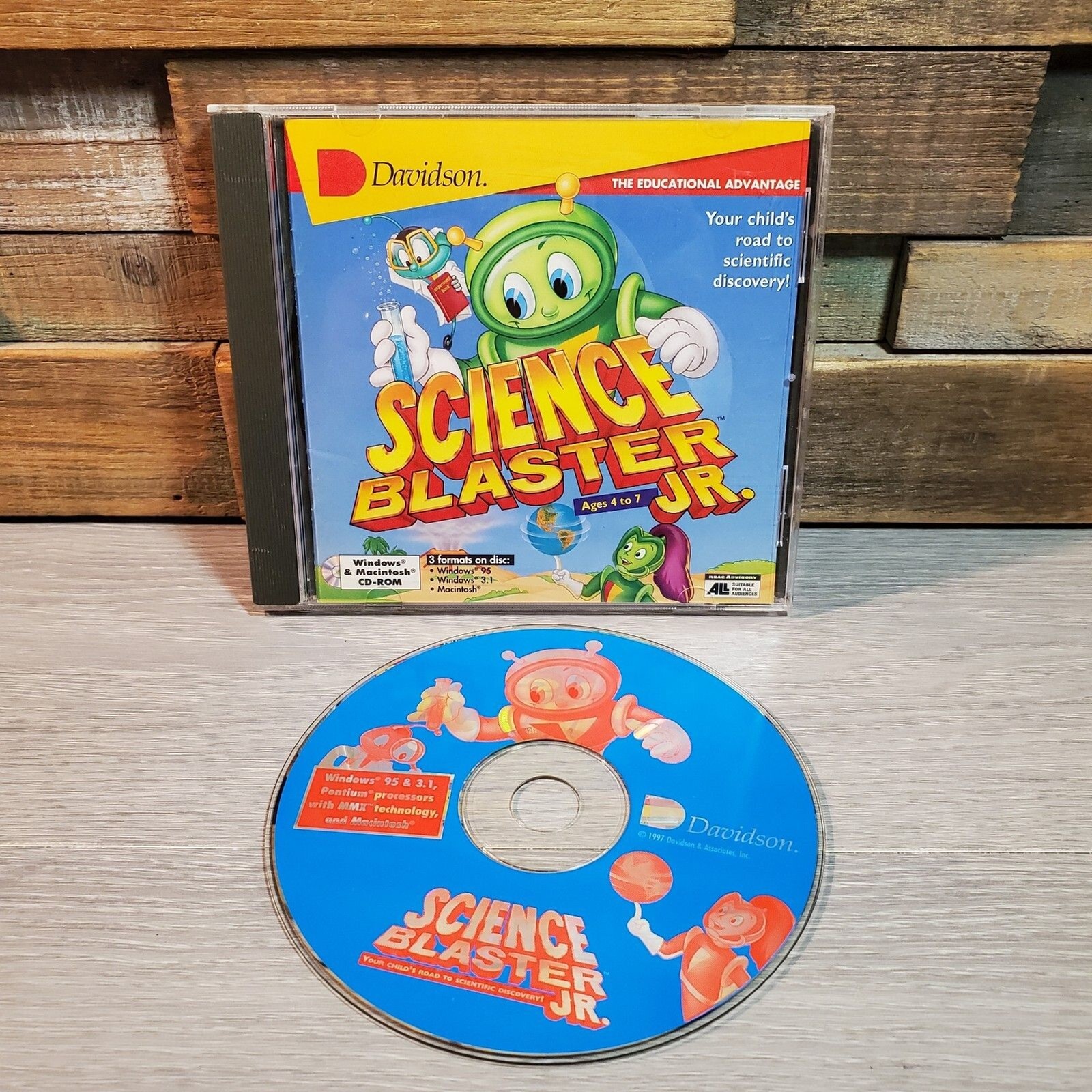Davidson Science Blaster Jr CD-ROM PC Win Mac Age 4-7 Scientific Homeschool 1997