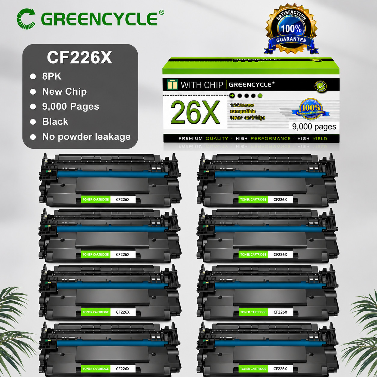 8PK Compatible with HP Laserjet Pro M402n MFP Printer CF226X 26X Toner Cartridge