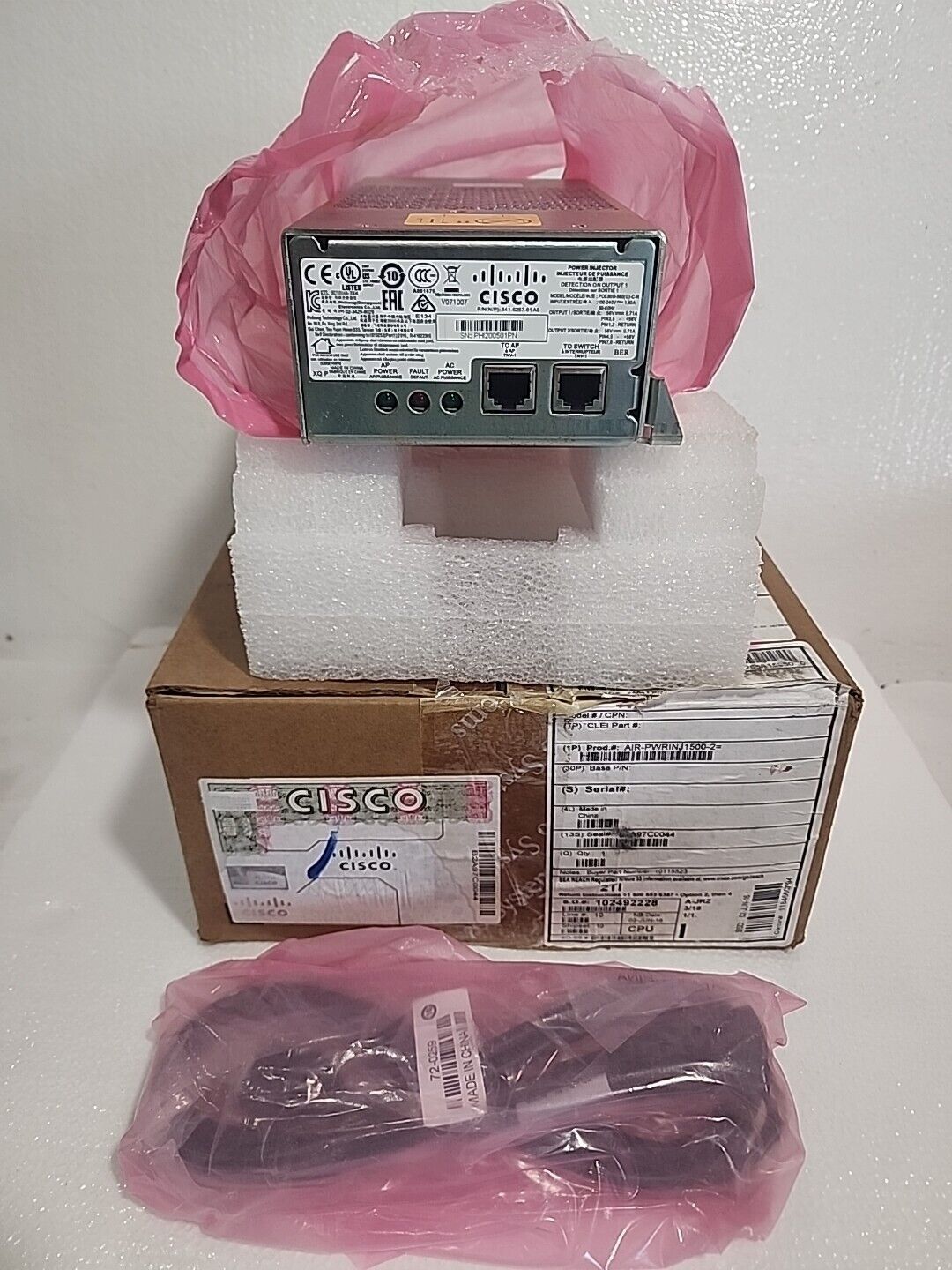 NEW SEALED Cisco AIR-PWRINJ1500-2=, 341-0257-01 Aironet 1520 Power Injector 