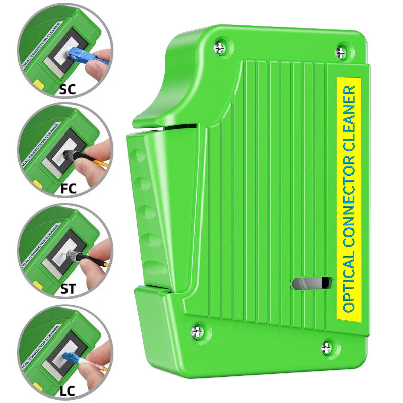 Fiber Optic Connector End-Face Cleaning Box Reusable 500+ Cleans SC LC FC ST MU