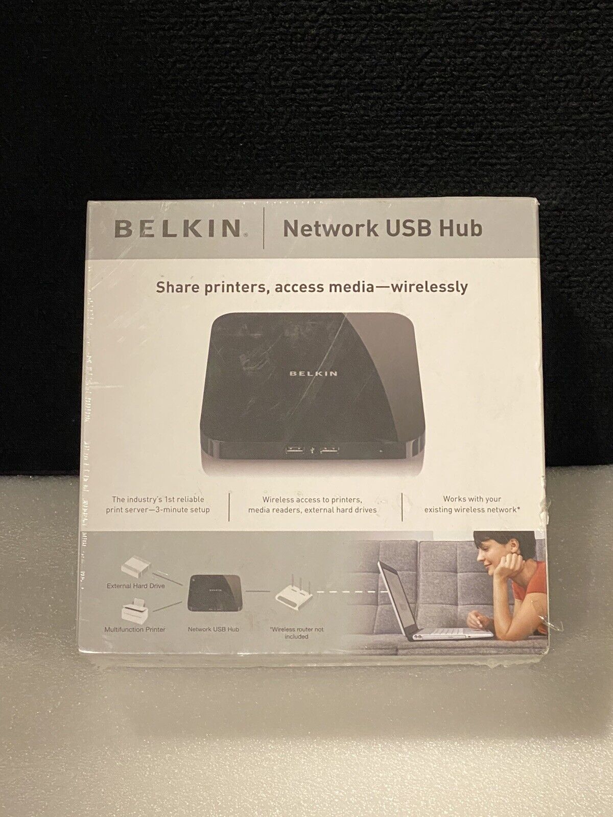 New Belkin Network USB Hub #F5L009 Black