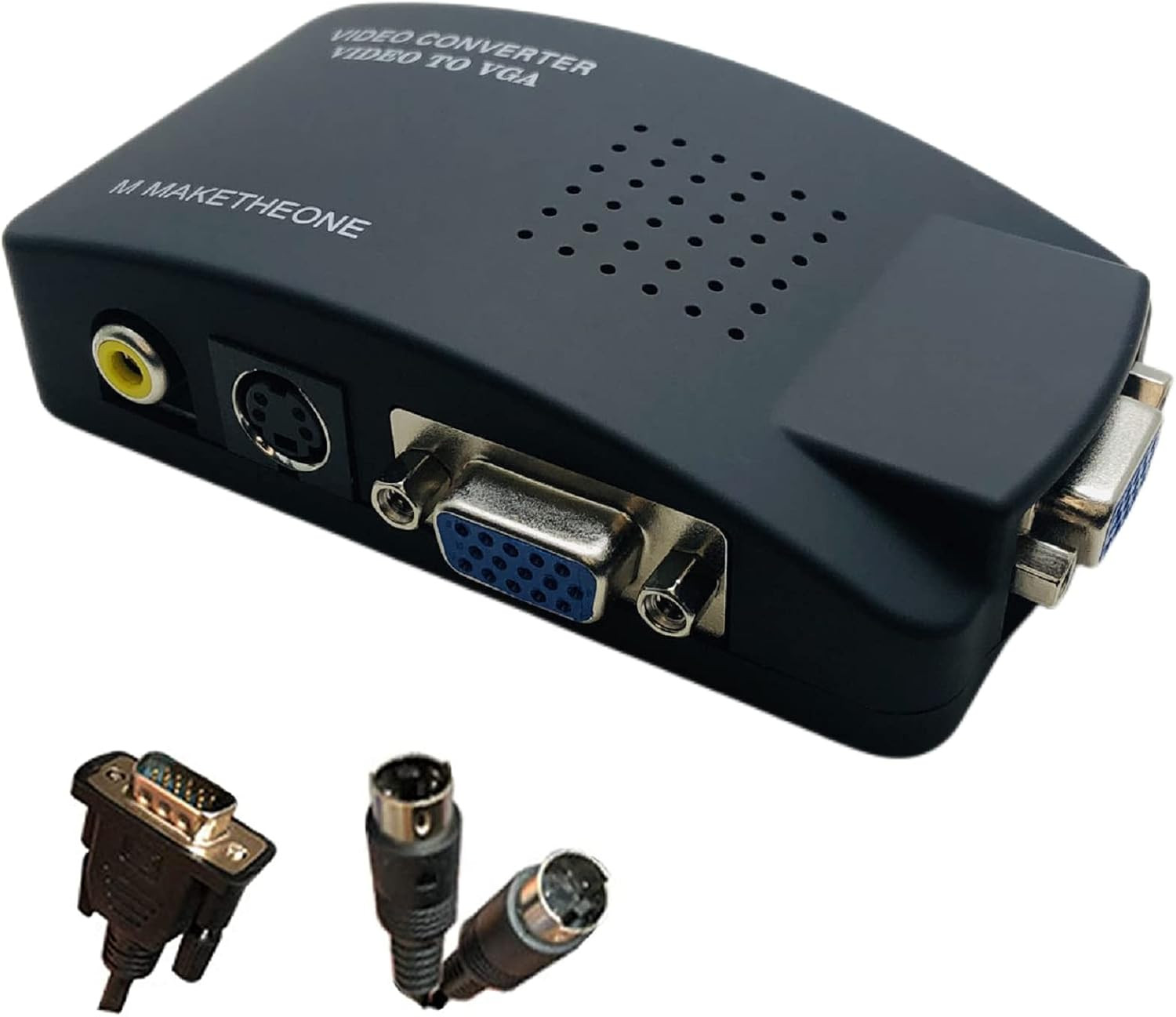 M  RCA to VGA Adapter, Composite AV S-Video RCA Input to VGA Female Output Conve