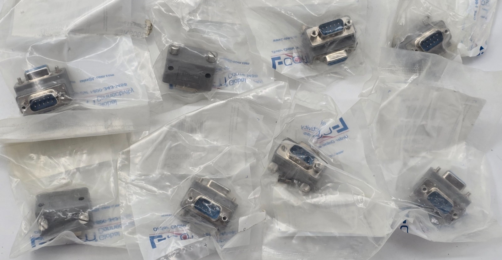 LOT OF 8 L-Com Global Connectivity 90-Degree Plug DG909MF2