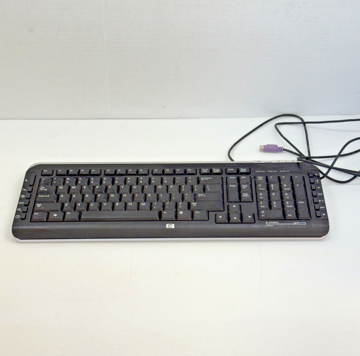 HP Multimedia Keyboard Model 5189 Black Wired PS2 P/N 5188-6077 Sleek