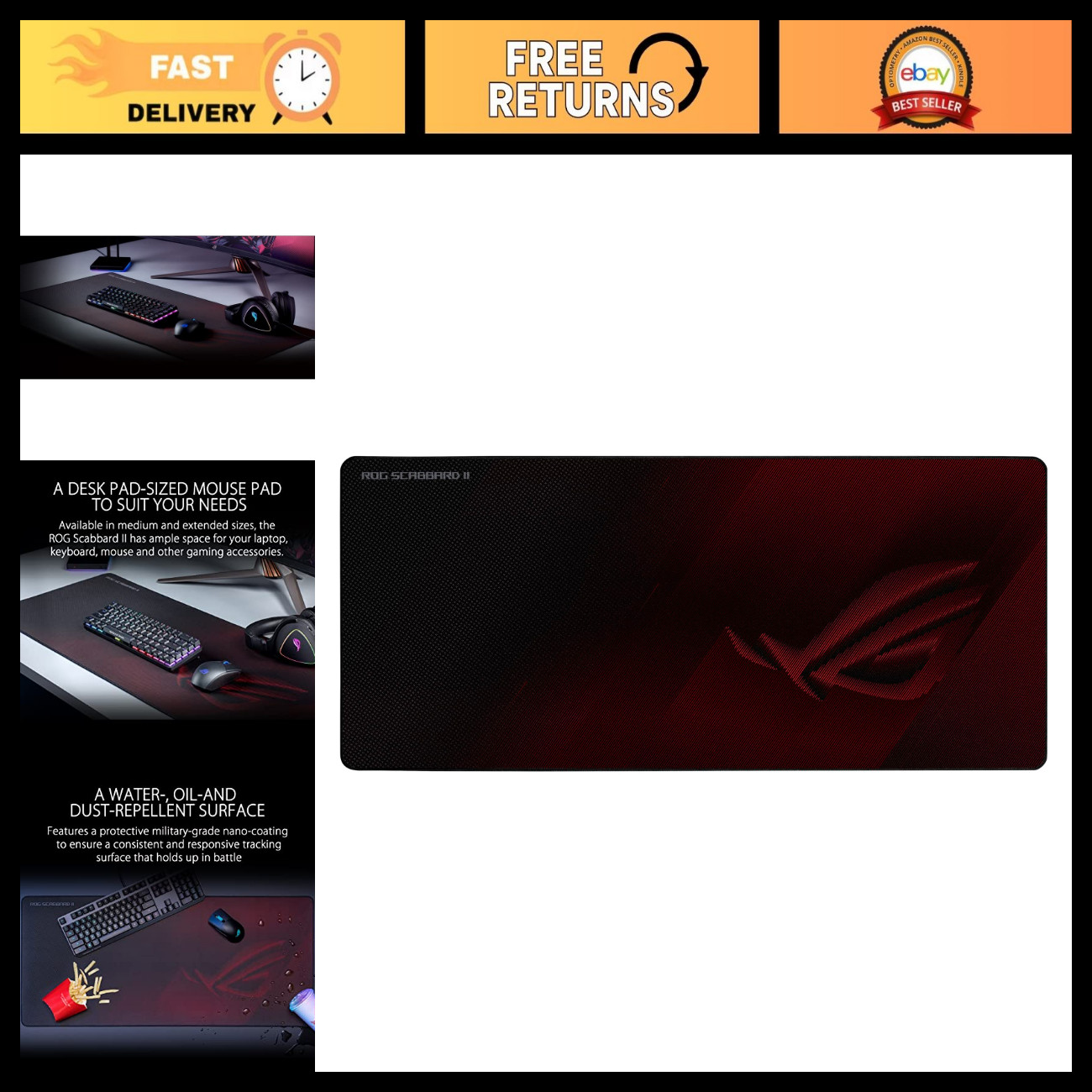 Extended XXL Gaming Mouse Pad 35.4” x 15.7” - Smooth Glide, Water-Resistant, Ant