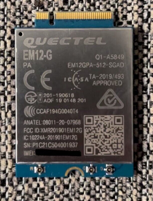 NEW Quectel EM12-G M.2 LTE Module - OpenWRT, Rooter DIY Rural - Easy IMEI Repair
