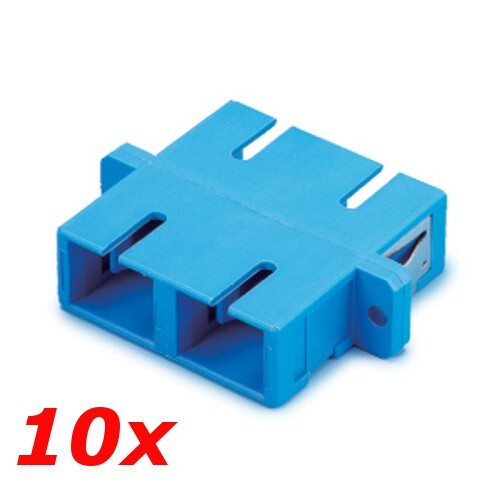 10 PACK SC to SC Single-mode Duplex Fiber Optic Adapter Coupler Flange Connector