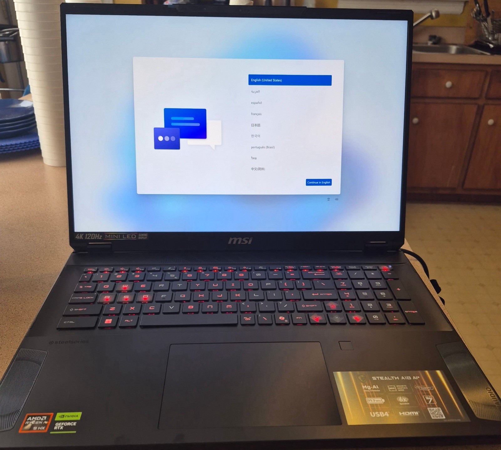 MSI Stealth A18 AI+ Gaming Laptop 18" 4K 120Hz Ryzen 9 RTX USB4 HDMI 6x Speaker