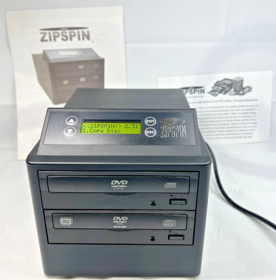 ZipSpin D121-L CD DVD R/RW Disc Duplicator Copier Recorder Burner System - Works