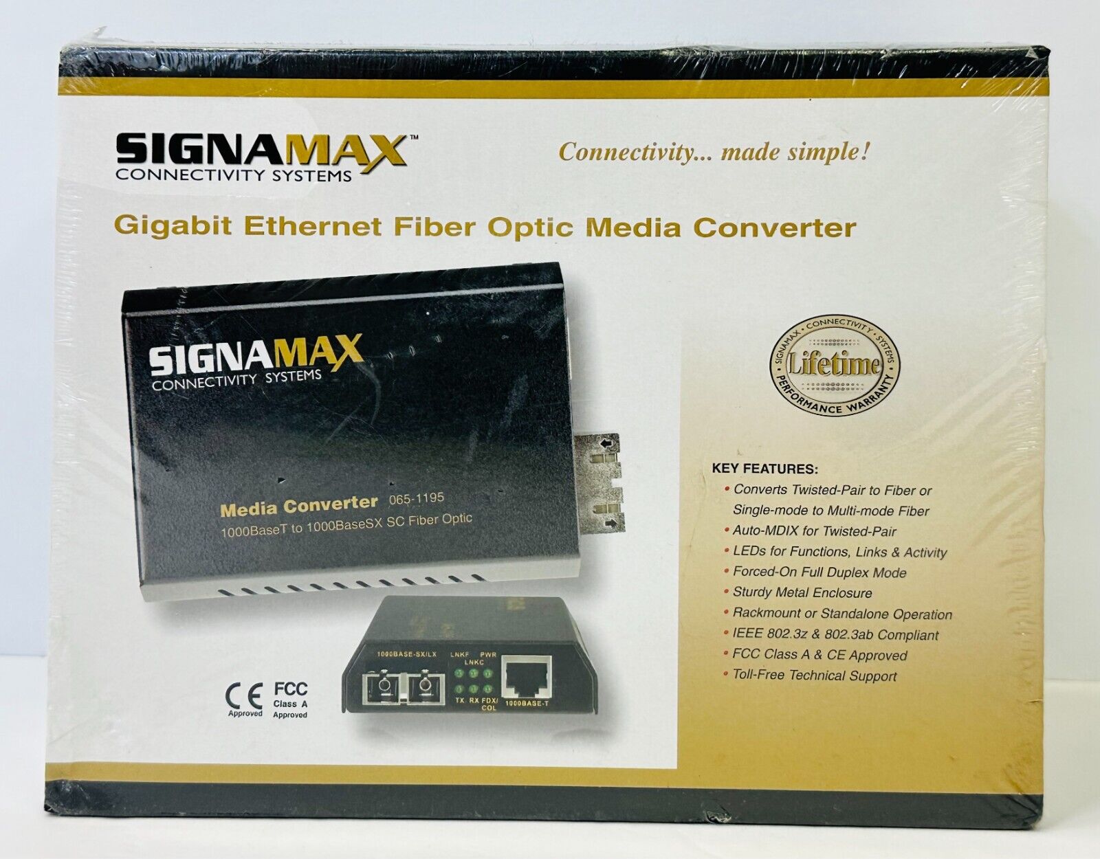 SIGNAMAX 065-1197 1000BaseT to 1000BaseLX Converter SC 10KM Span