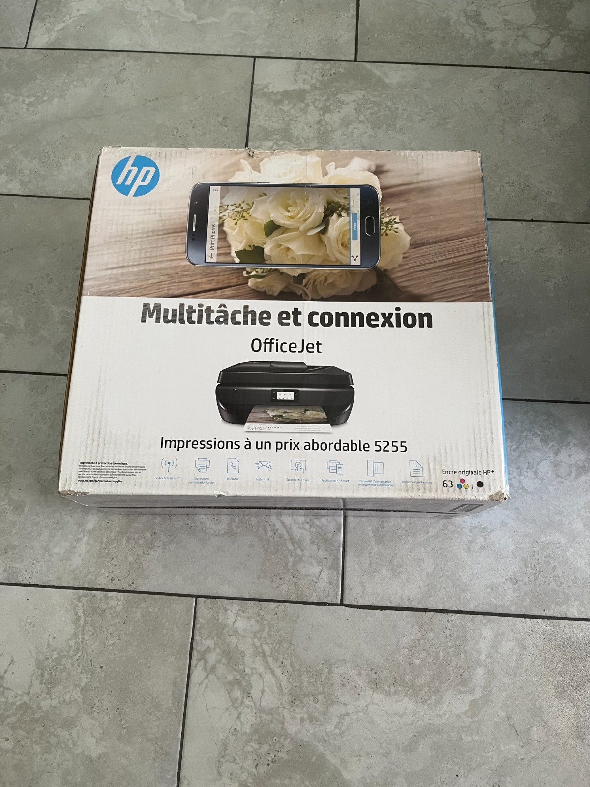 HP Officejet 5255 Wireless All-In-One printer -fresh 63xl bk,63xlcolor installed