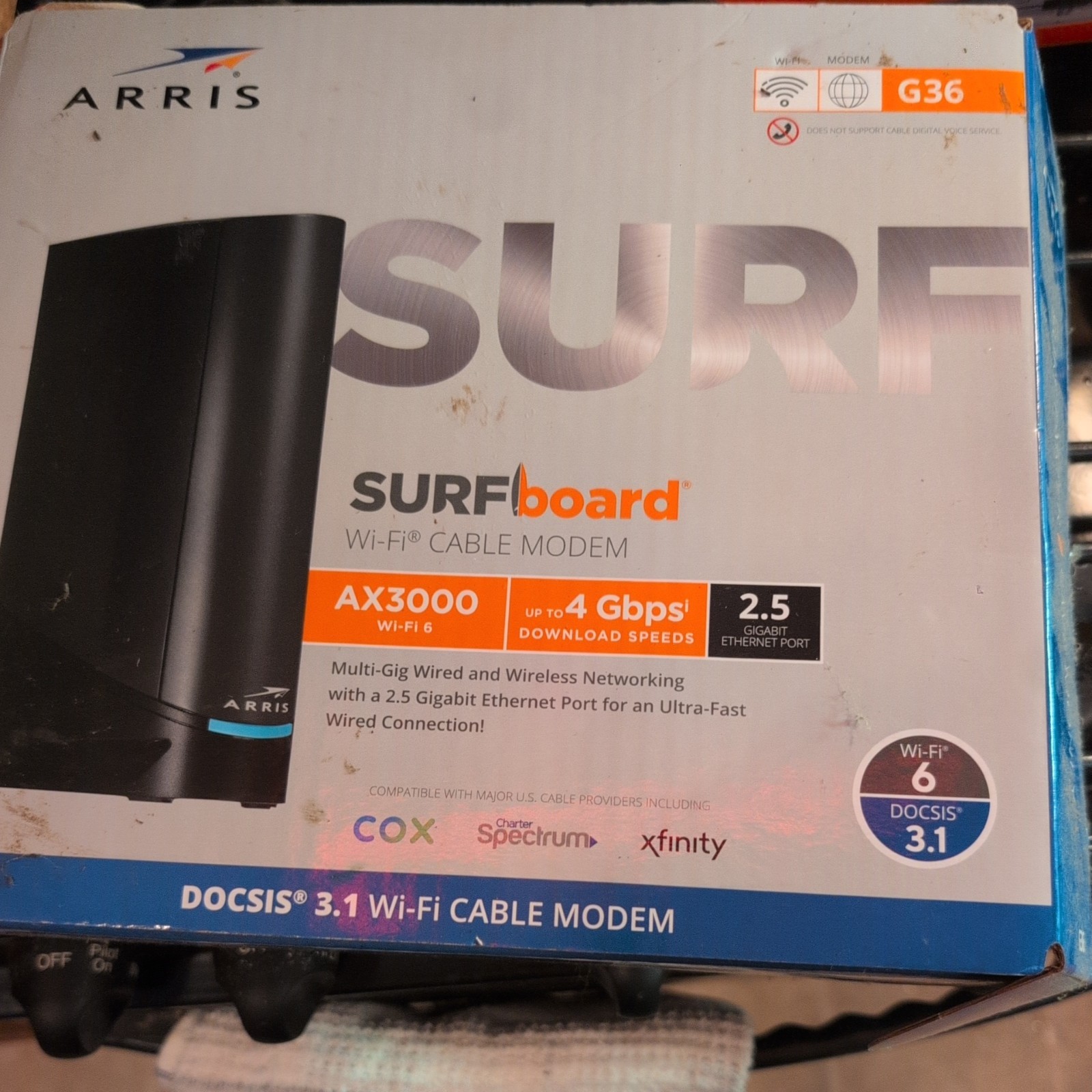 ARRIS Surfboard G36 DOCSIS 3.1 Multi-Gig Modem & Wi-Fi 6 Router | AX3000