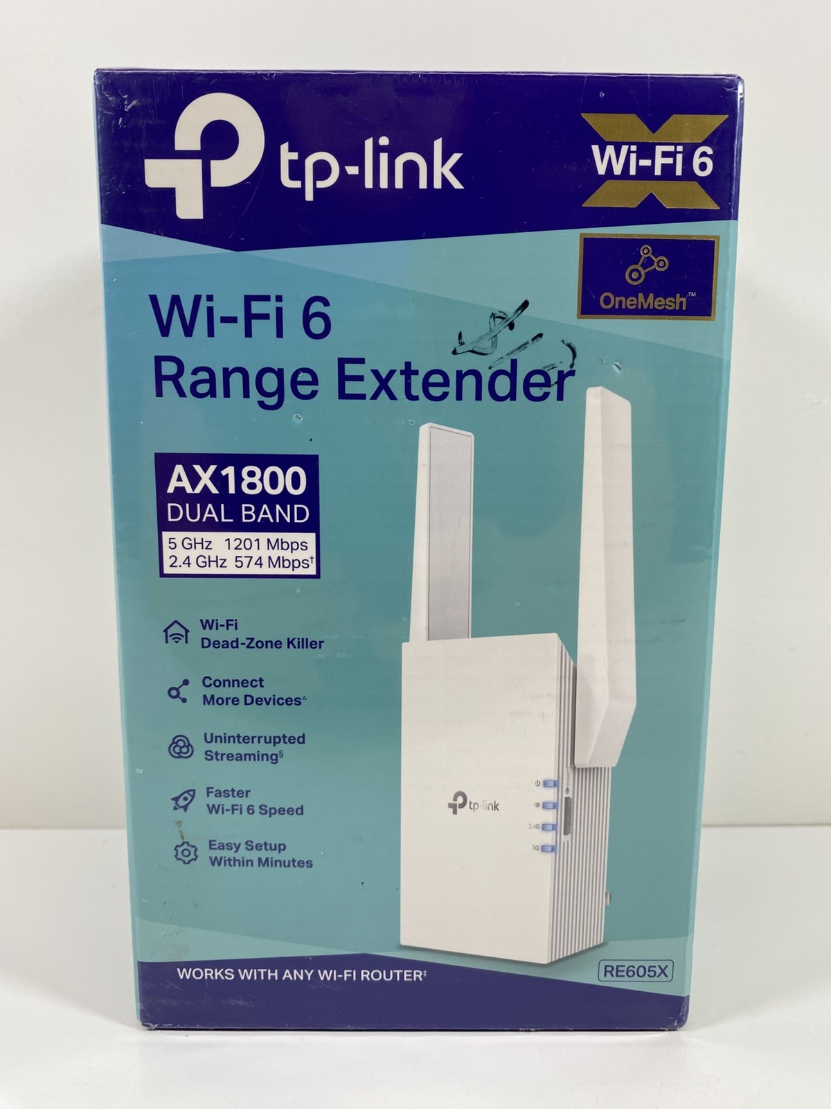 TP-Link AX1800 Wi-Fi 6 Range Extender Dual Band RE605X ~ Sealed