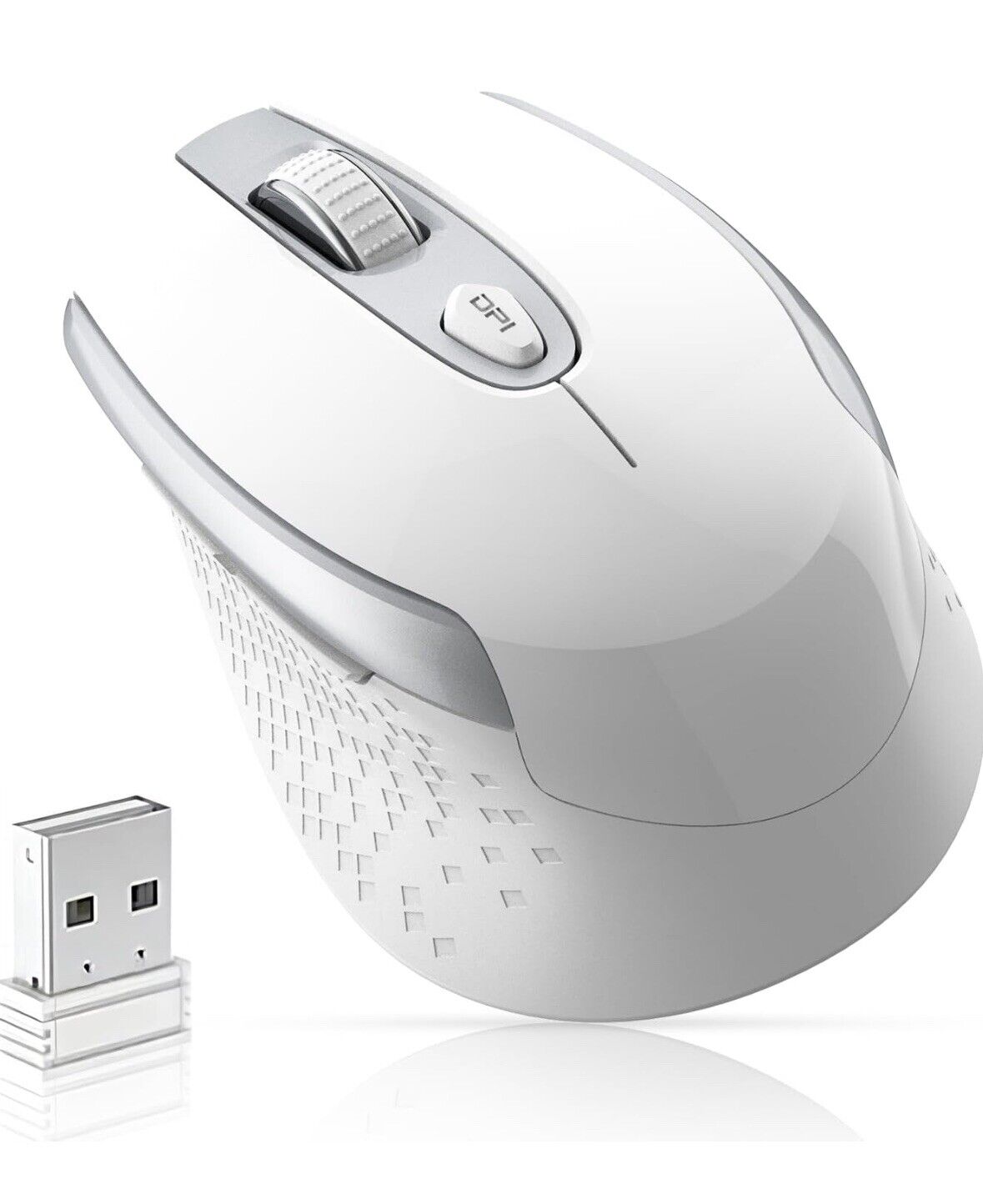 Wireless Computer Mouse, 2.4G Ergonomic Optical Mouse, 6 Buttons Silent Mouse