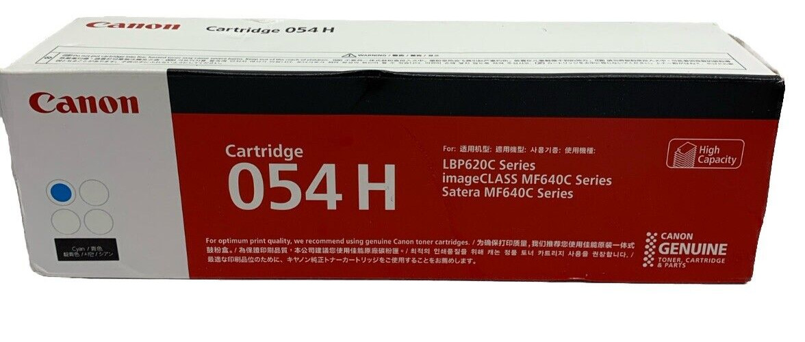 Genuine Canon 054H Cyan Toner Cartridge 3027C001 imageCLASS MF641Cdw, MF642Cdw