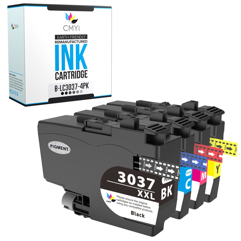 4PK Compatible CMYi LC3037 Ink Cartridges Combo fits Brother MFC-J6545DW J6945DW