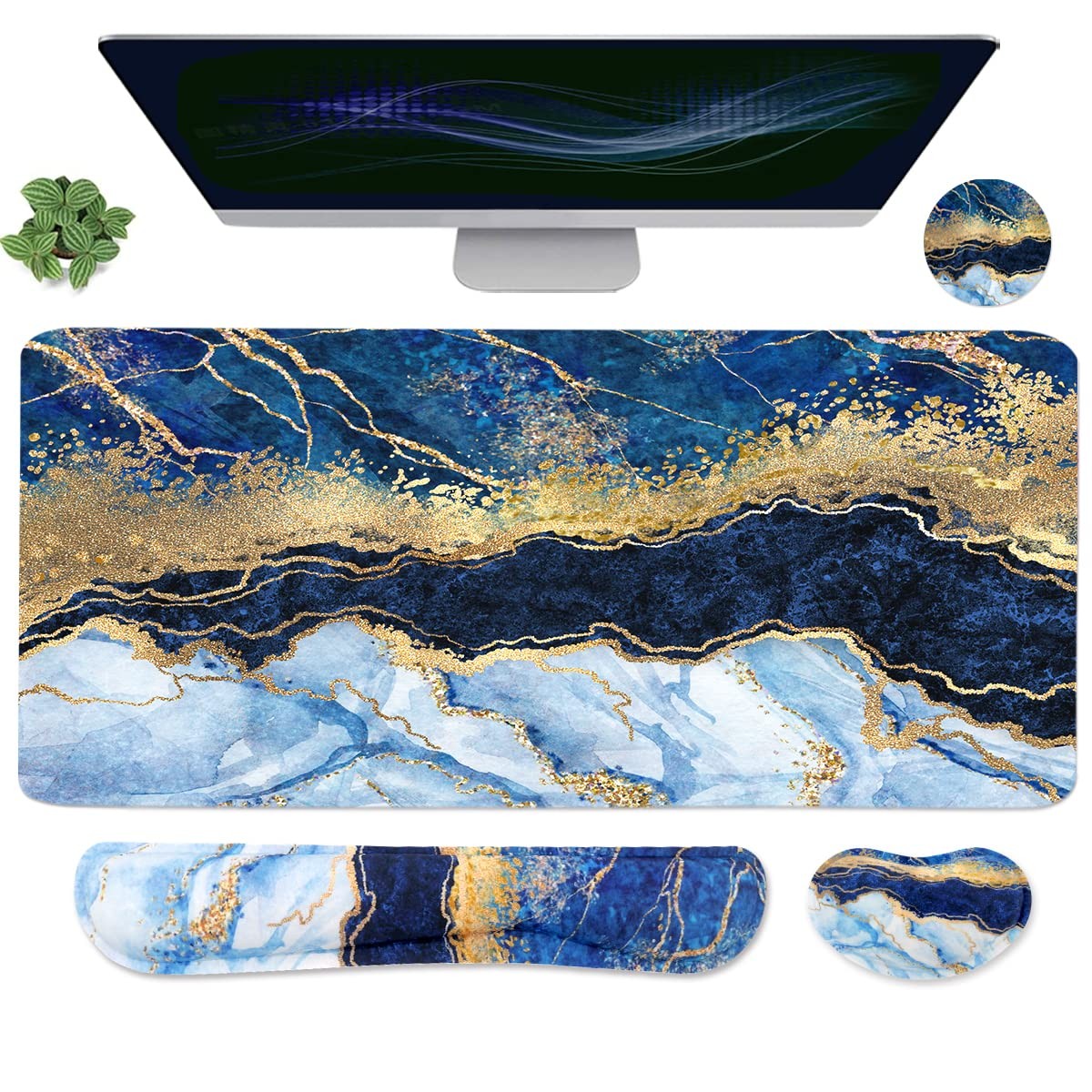 Ergonomic Large Mouse Pad and Keyboard Wrist Rest, Desk Pad for Keyboard and ...