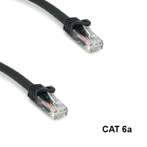Kentek Black 25ft Cat6A UTP Cable 24AWG 600MHz RJ45 Ethernet Router Pure Copper