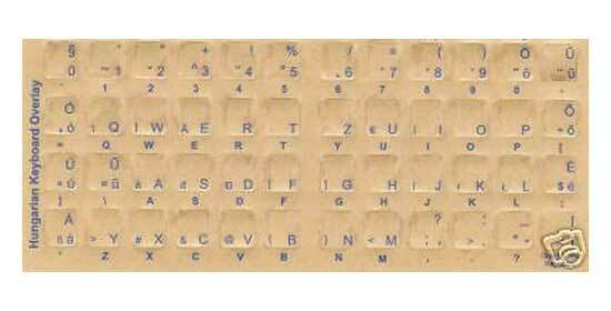 Thai Keyboard Stickers with Reverse Print Blue Letters