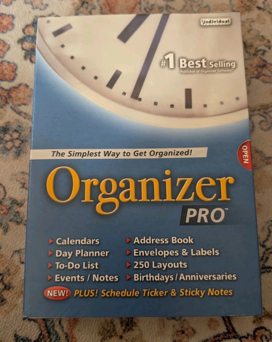 Organizer Pro Individual Software Brand New Sealed Vintage Pc Plus Schedule