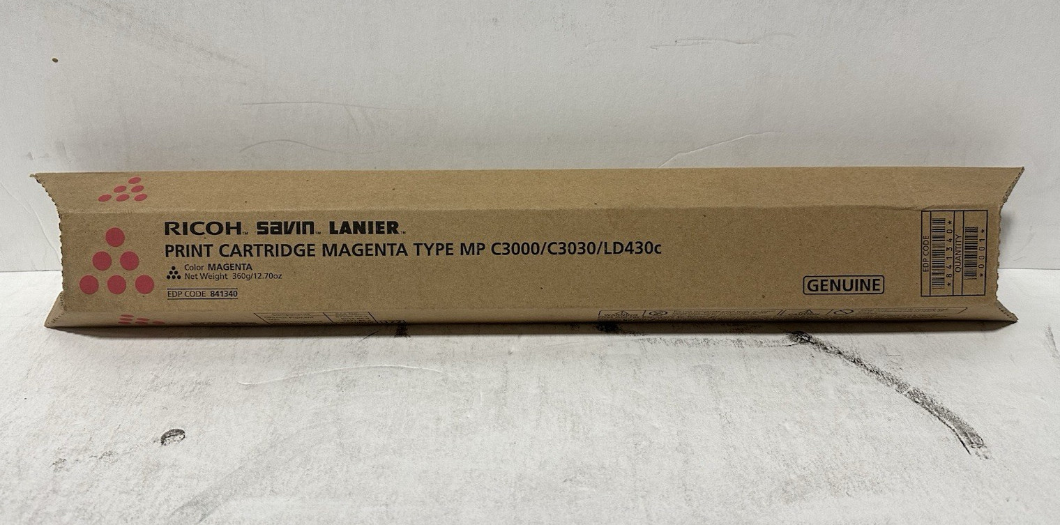 Genuine Ricoh Savin Lanier 841340 Toner for MP C3000/C3030/LD430c-Magenta