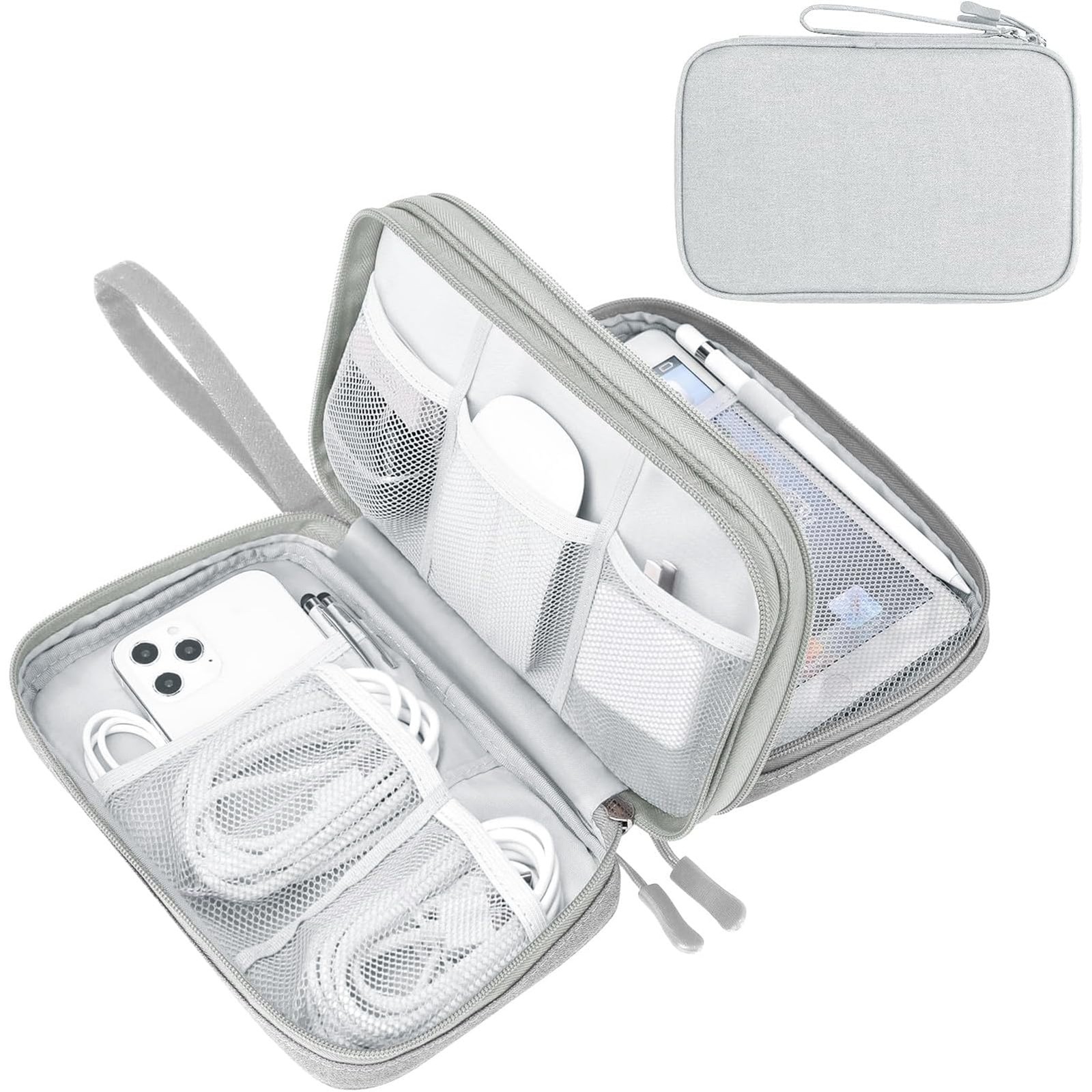 FYY Electronic Organizer, Travel Tech Pouch 9.1 x 5.9 x 3.15 inches, Grey