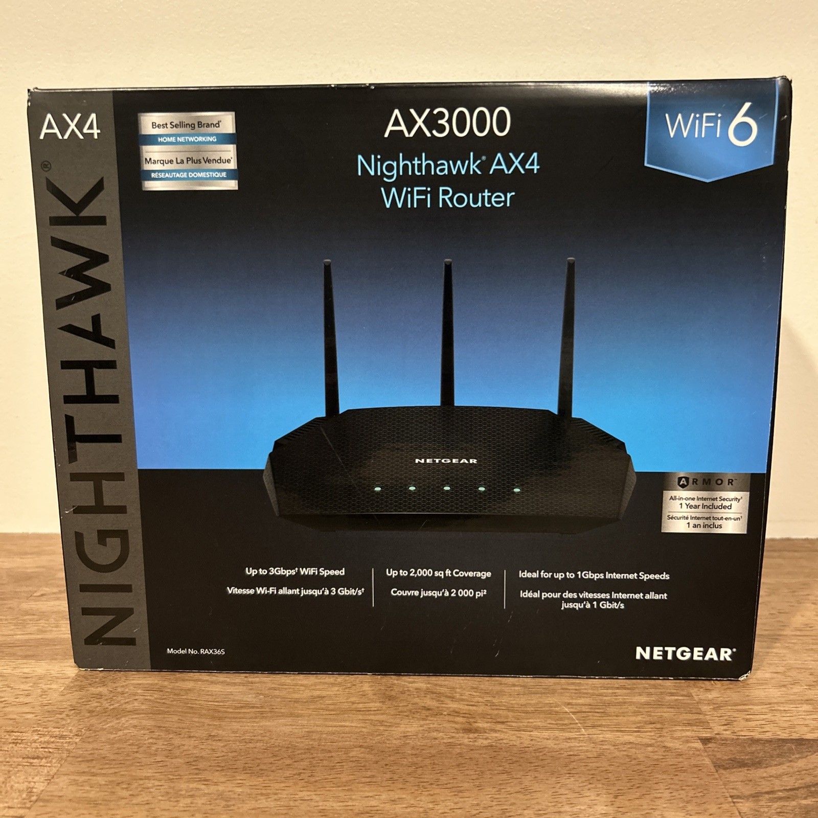 NETGEAR Nighthawk RAX36S-100PAS AX3000 WiFi 6 Dual-Band Wireless Router Gigabit
