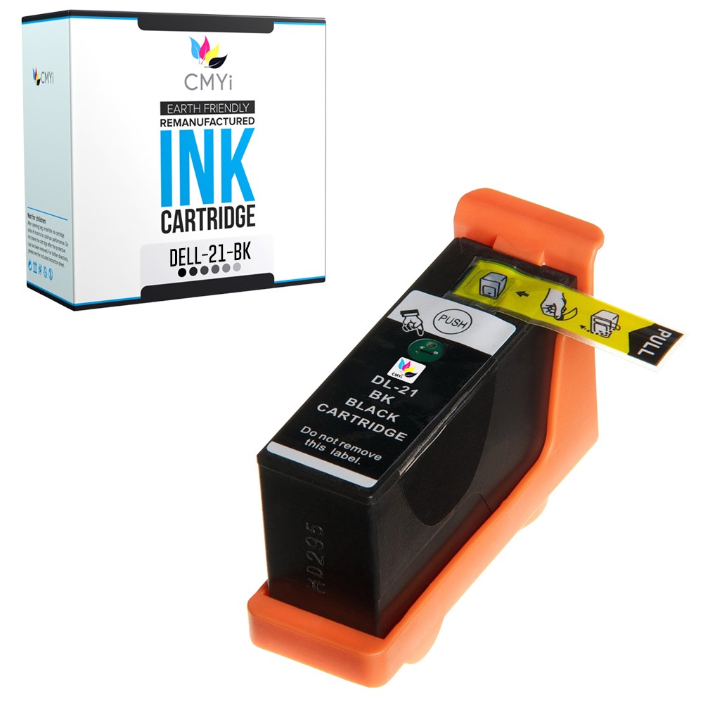 1-Pack Compatible CMYi Series 21 Black Ink Cartridge fits Dell V313 and V313w