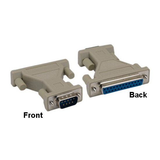Kentek DB9 Male to DB25 Female Adapter Molded Connector D-Sub Serial Port RS-232