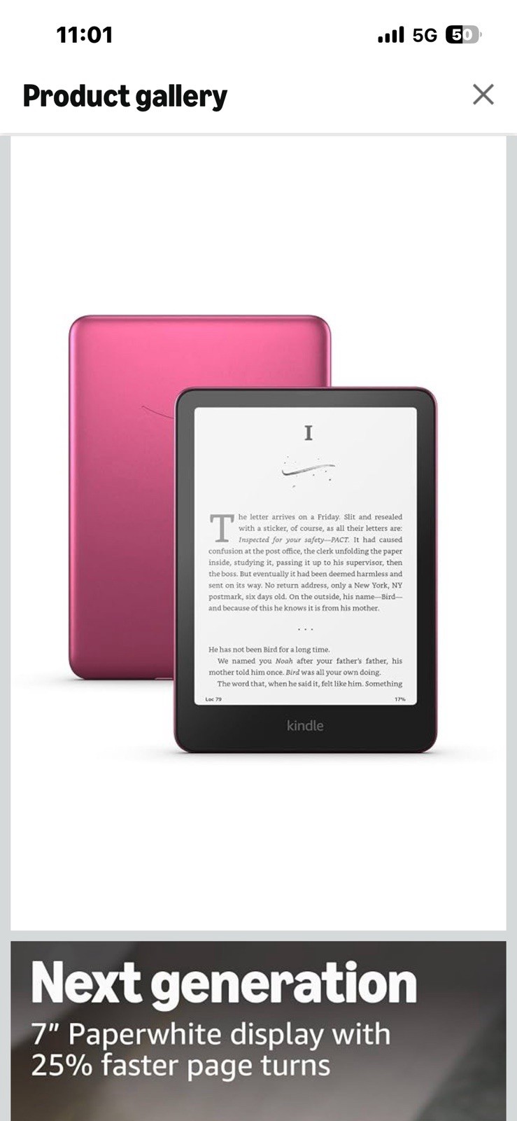 Amazon Kindle Paperwhite Signature Edition 32GB (2024 model) Metallic Raspberry