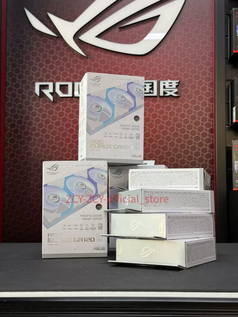 ASUS ROG EURUX GR120 3PACK WHITE positive ARGB fan