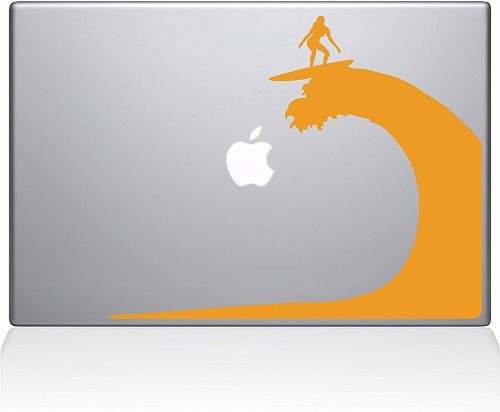 The Decal Guru 00558 Big Wave Vinyl Sticker 11" MacBook Air Yellow