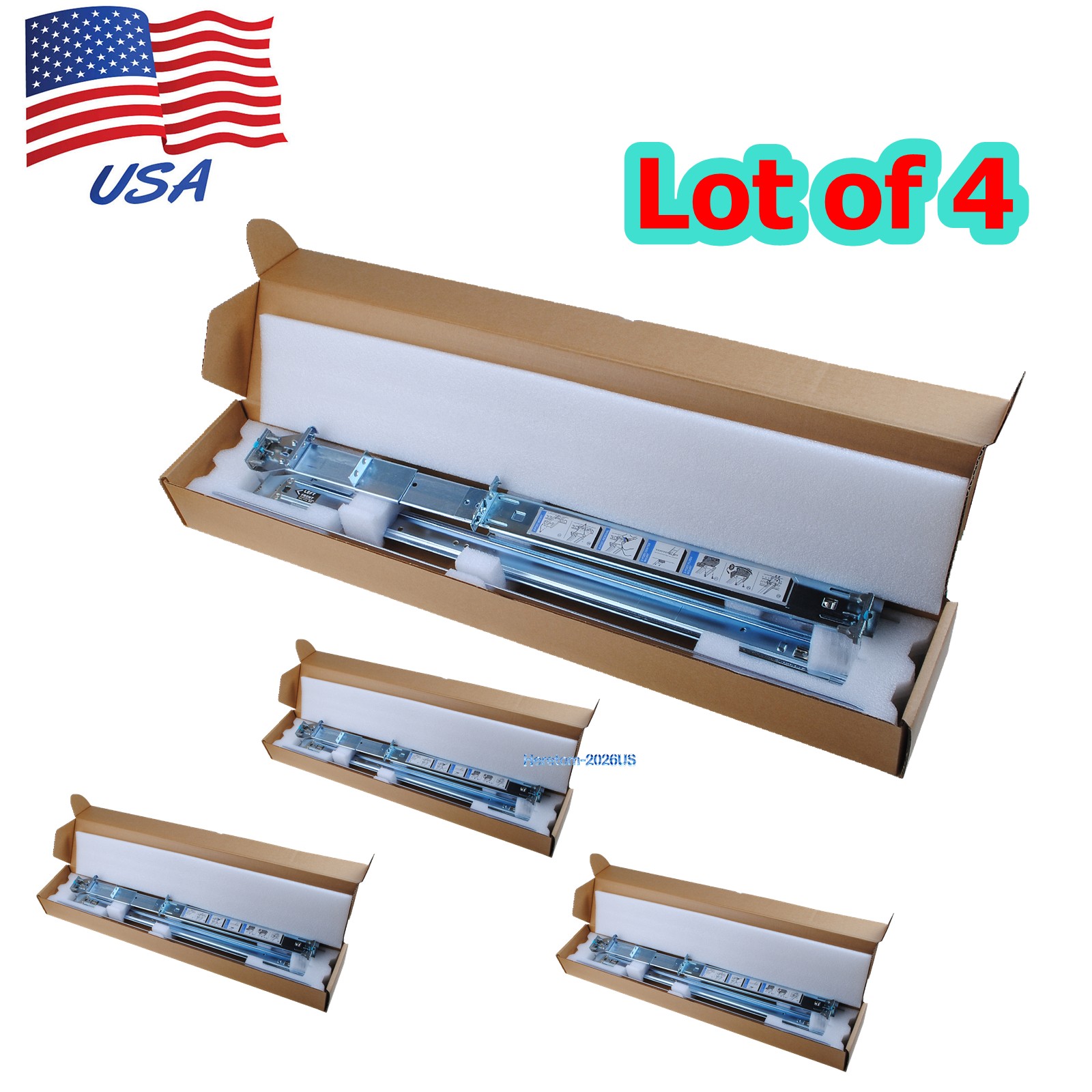 DELL R730 R740 R720 R540 R750 R820 2/4 POST RACK 2U B4 STATIC RAILS H872R 0H872R