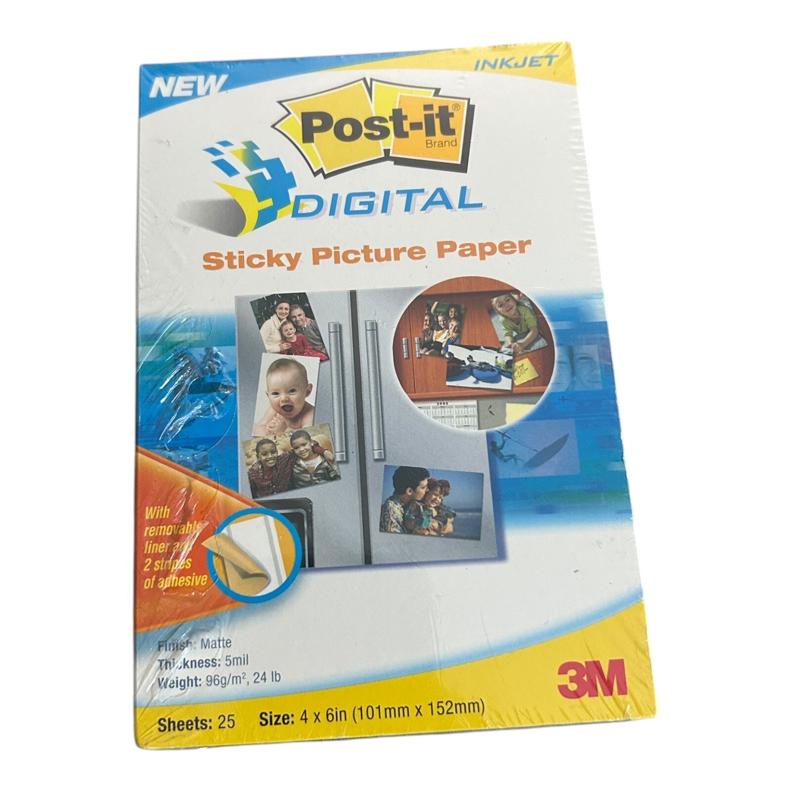 3M Post-It Digital Sticky Picture Paper 4 x 6 Matte - 25 Sheets - SP4625 - NEW