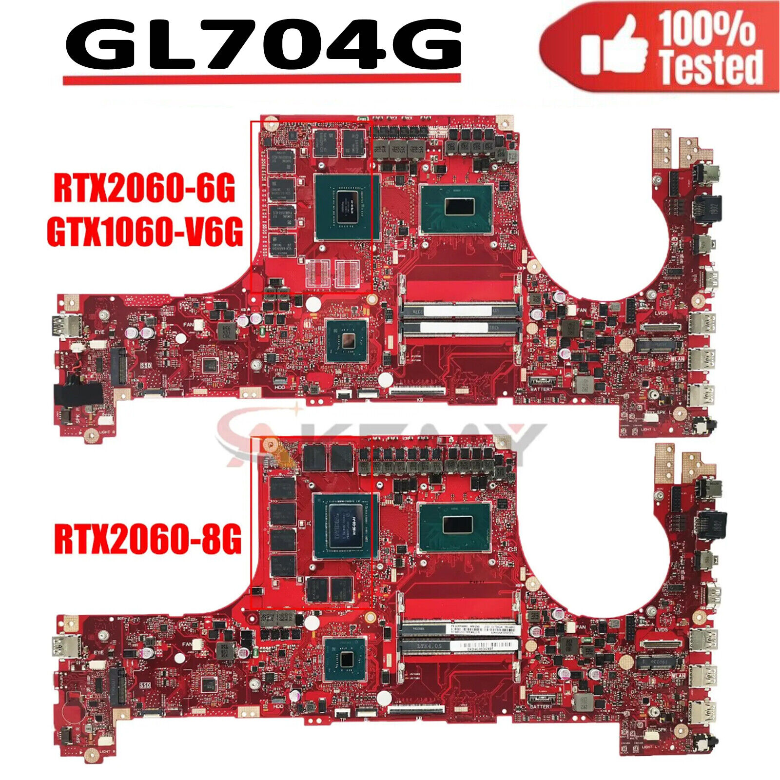 Gl704g Laptop Mainboard For Asus Rog Gl704gm Gl704gv Gl704gw I7-8570h Rtx2070