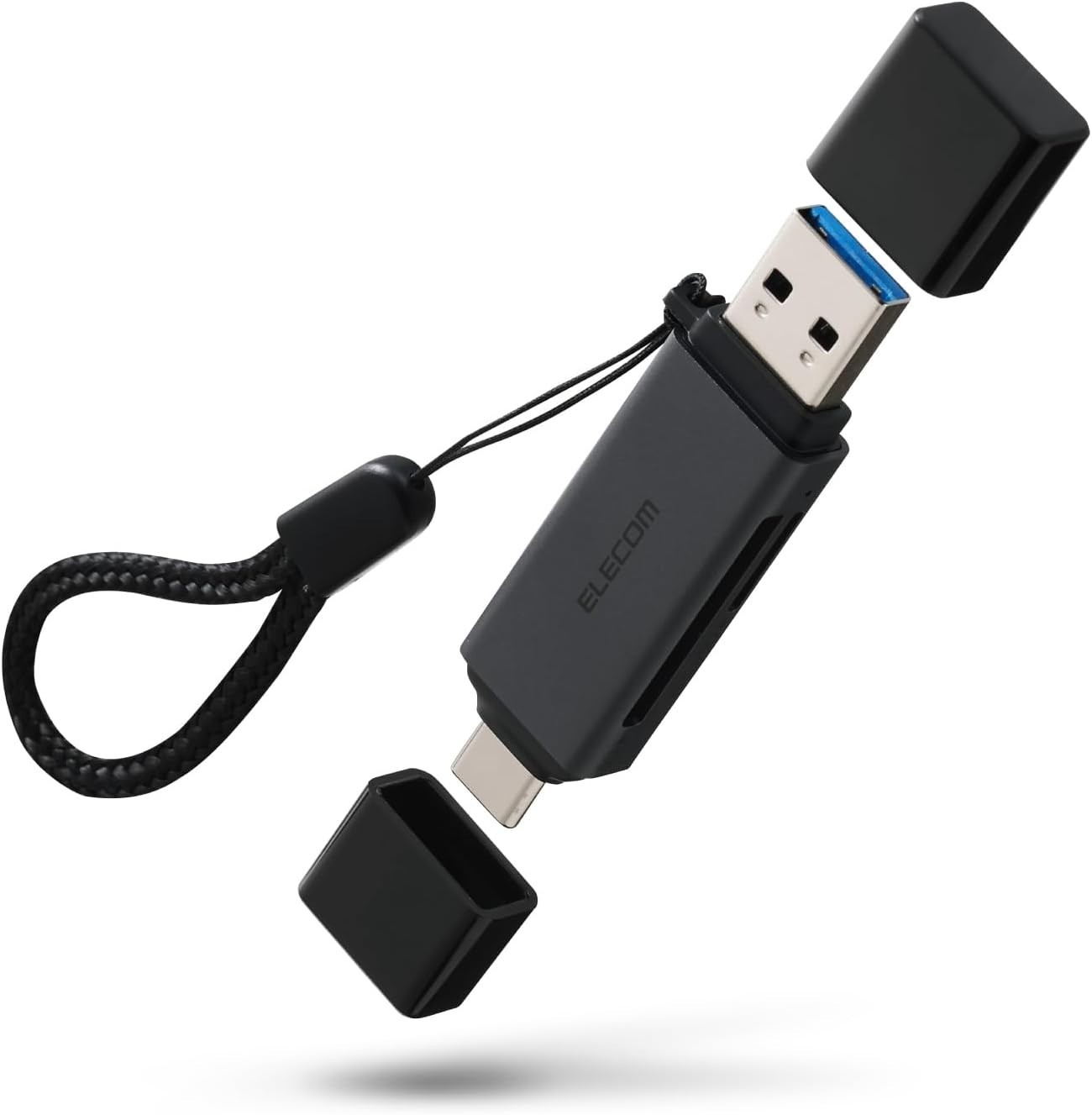 ELECOM USB Type-C & USB-A Card Reader Dual SD / microSD 2 Slots Black Japan New