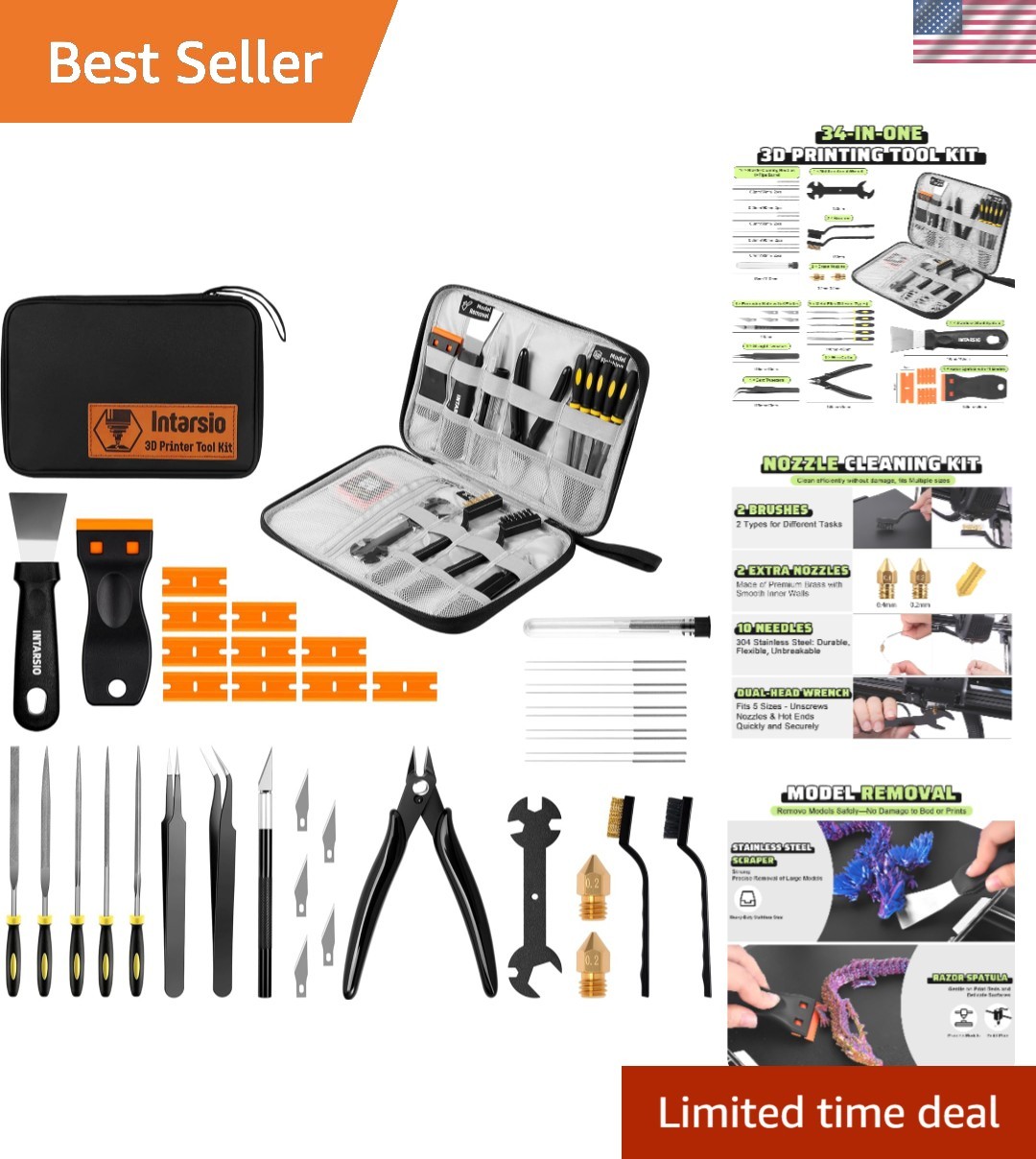 Essential 3D Printer Accessories: 34-Piece Kit for Perfect Prints & Maintenance