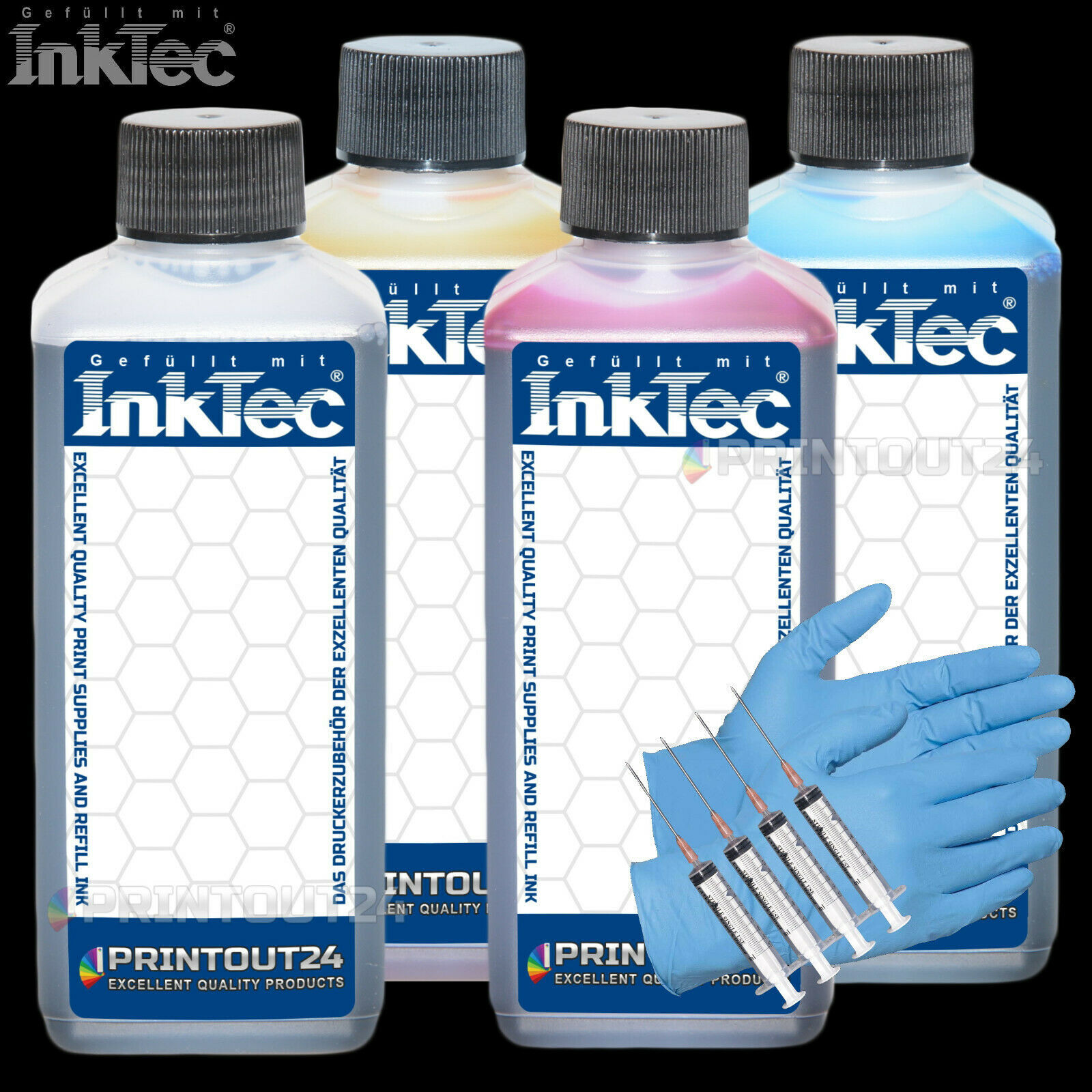 4X250Ml InkTec® Refill Ink For HP 301XL HP301 CH561EE
