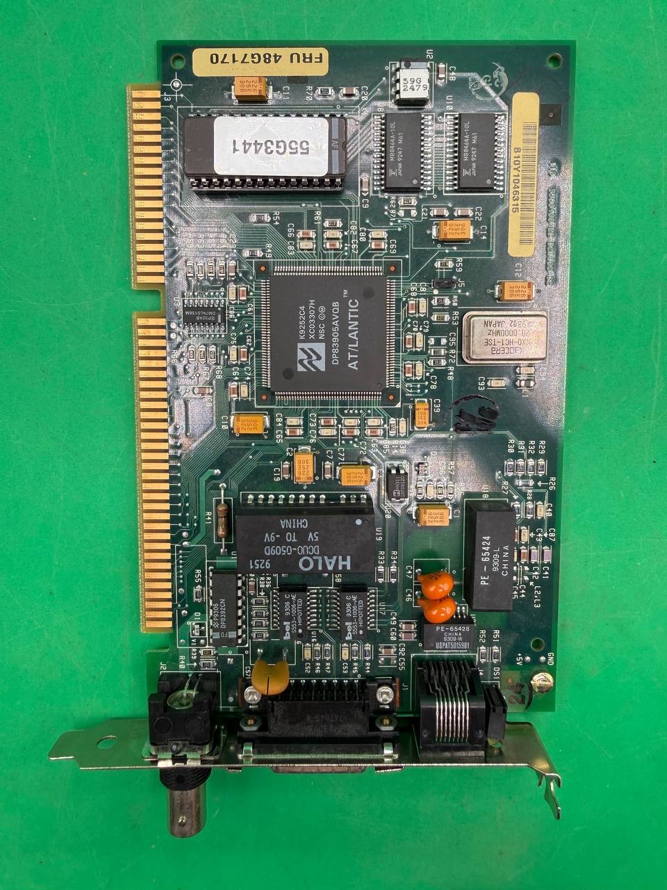 IBM FRU 48G7170 ISA Ethernet Network Adapter Card BNC AUI RJ11 TC