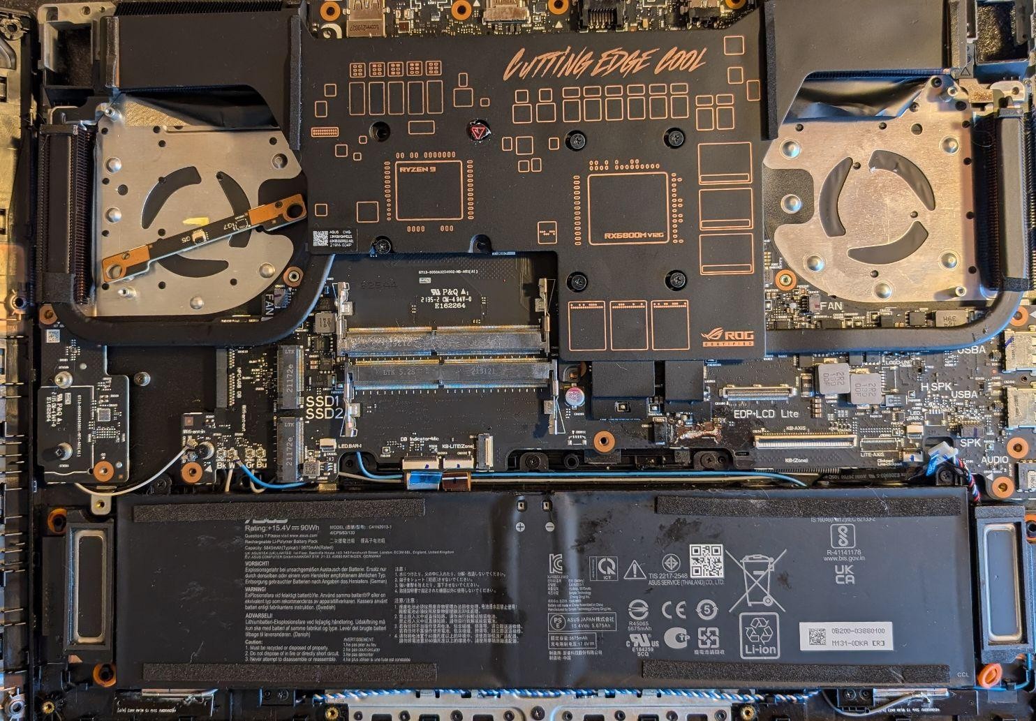 ASUS ROG Strix G15 G513QY-SG15.R96800 Bottom Half no RAM SSD VRAM For Parts