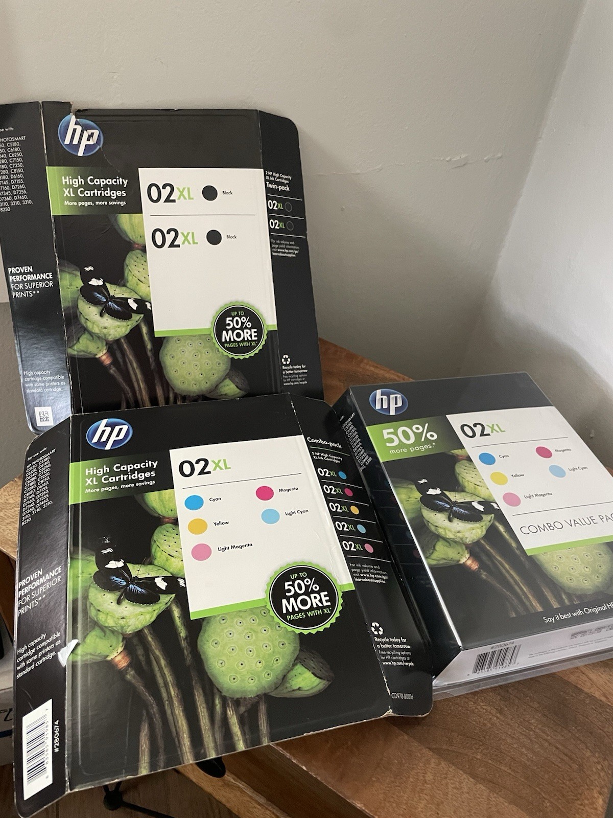 GENUINE HP02XL HP 02 XL Ink Cartridges Lot Of 10 Mix Colors SEALED Black Magenta
