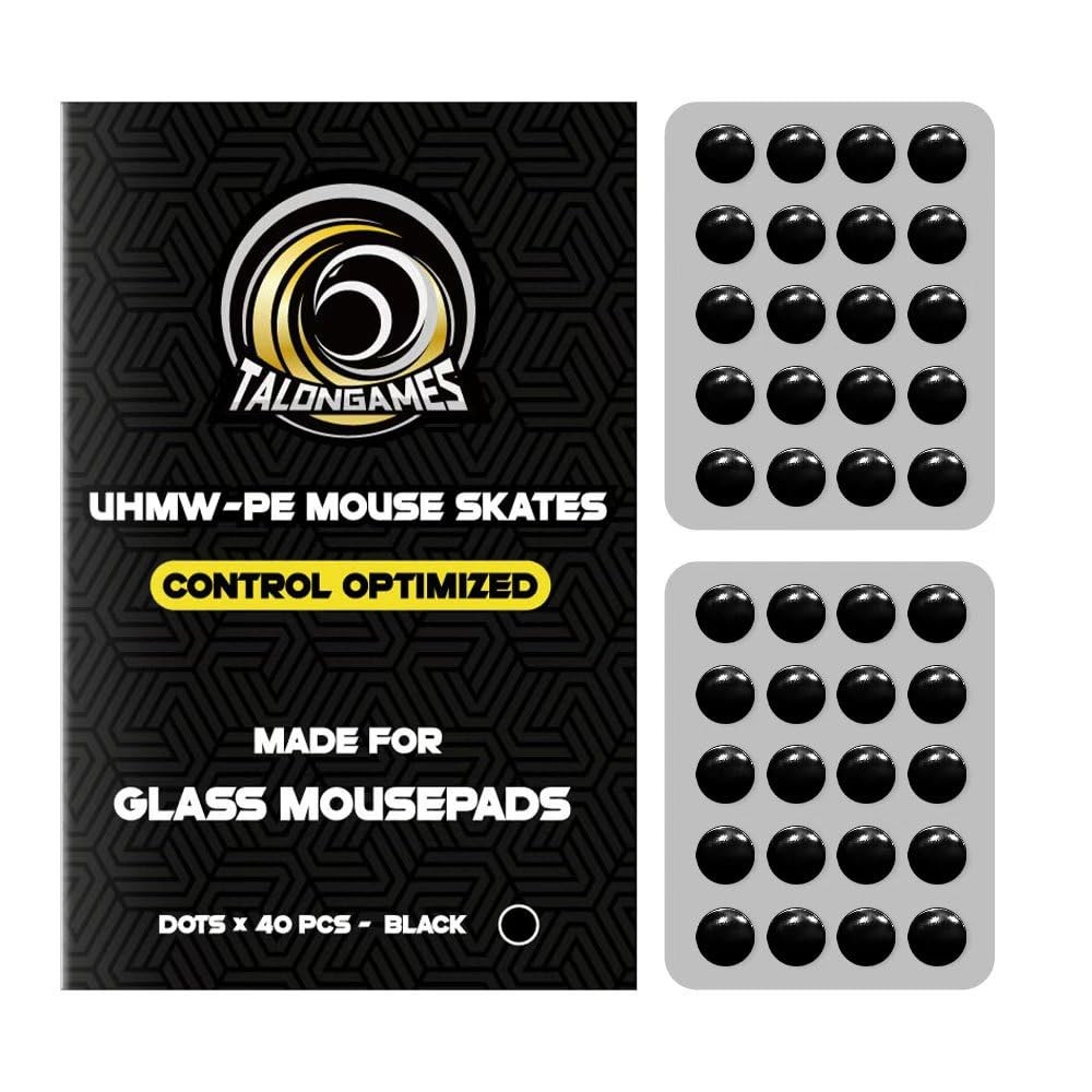 Mouse Skates for Glass Mousepads | 40pcs Round 6.5mm | UltraControl Glide