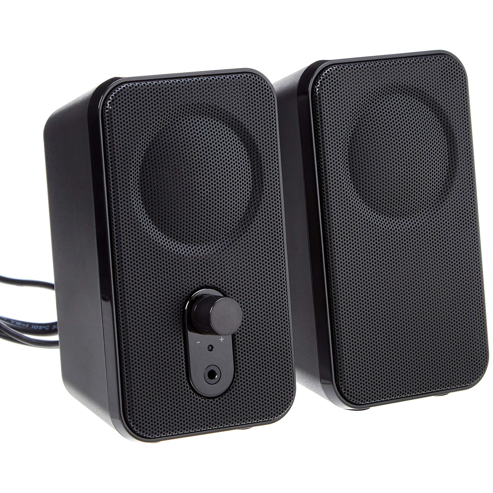 Amazon Basics AC-Powered Computer Speakers for Desktop or Laptop PC with Volume