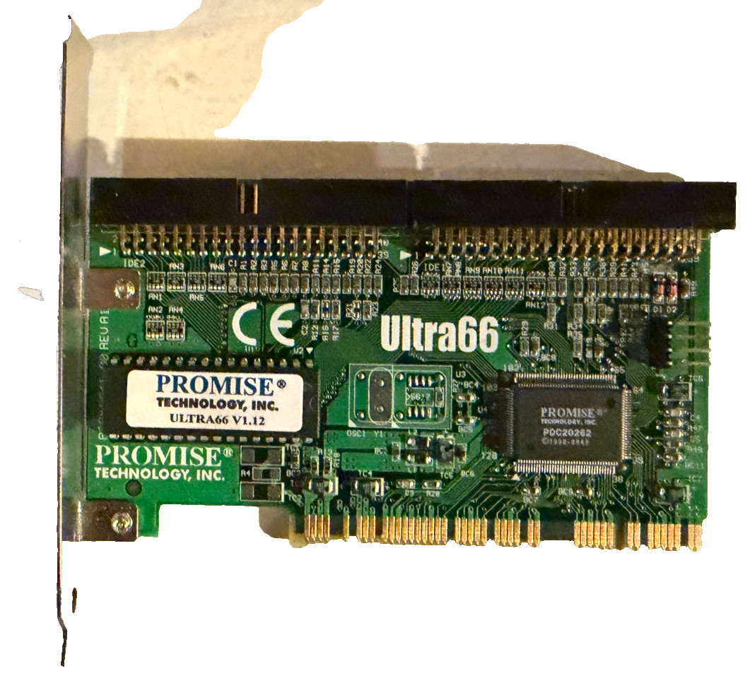 Promise Technology Ultra66 PCI IDE ATA/66 Dual Channel Controller Card Vintage