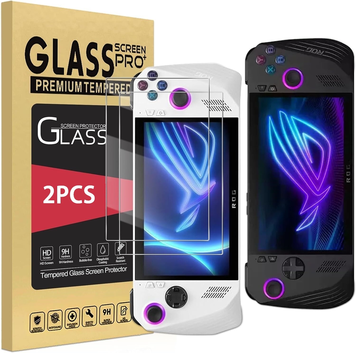 2X Screen Saver for ASUS ROG Ally X 2024/ ROG Ally 2023 Tempered Glass Protector