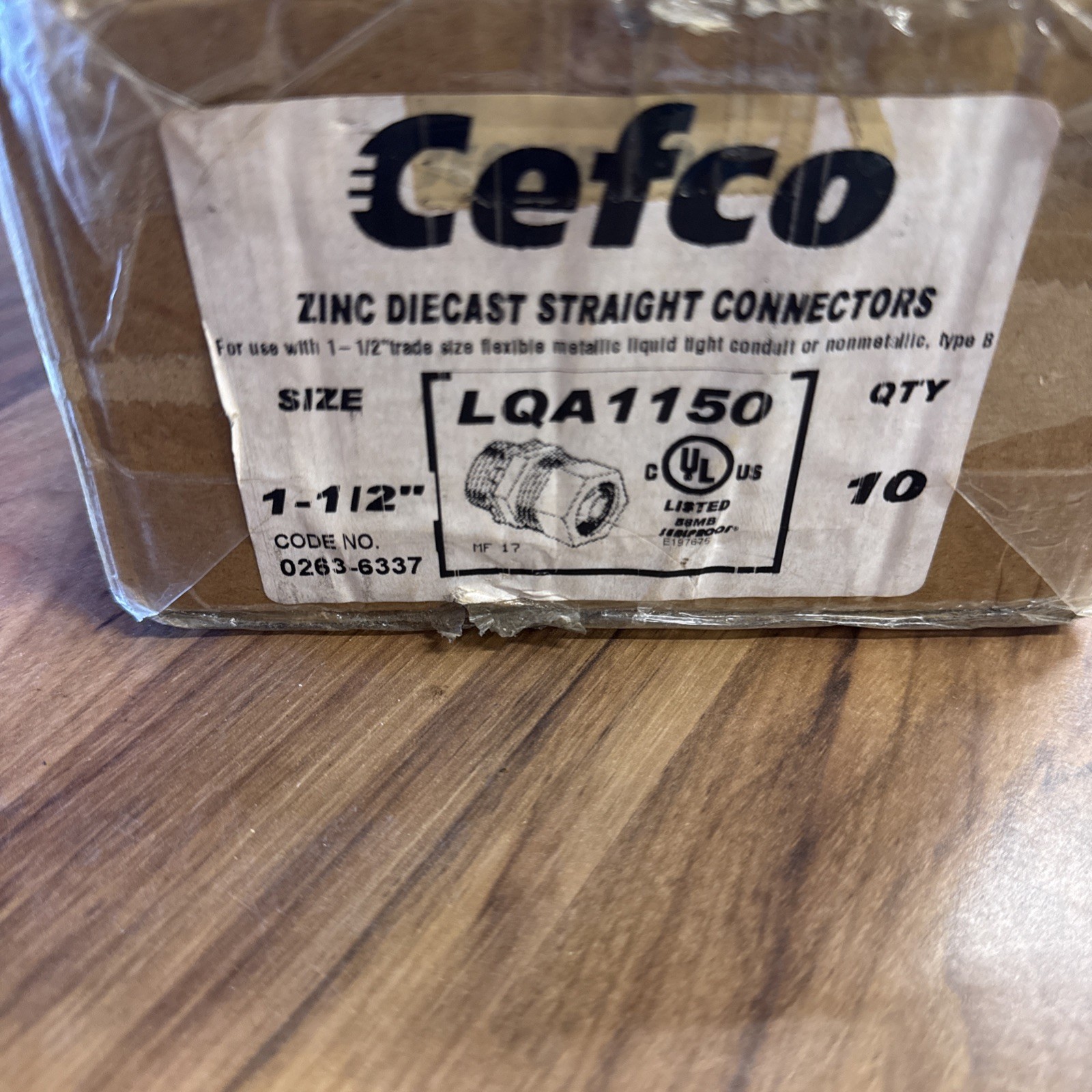 LOT OF 10 LQA-1150 CEFCO CONDUIT CONNECTOR STRAIGHT 1-1/2"