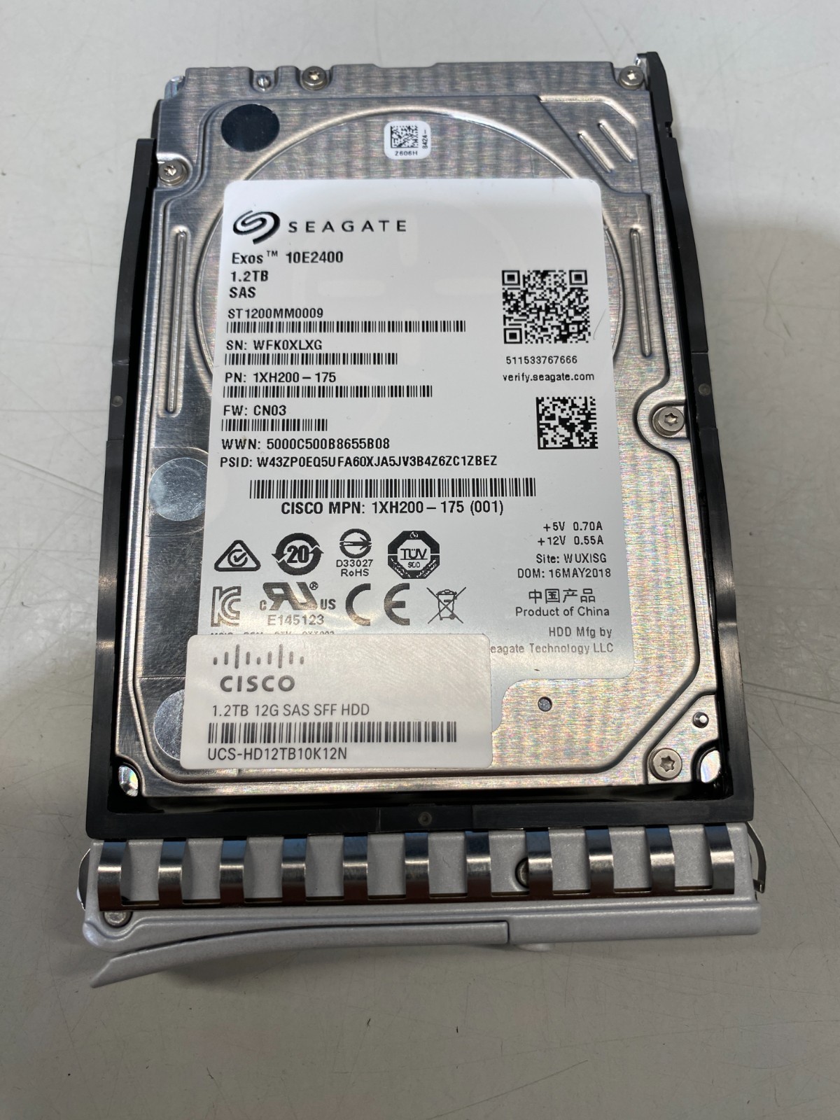 Seagate  1.2TB 10K 12G 2.5" SAS HARD DRIVE ST1200MM0009  Cisco UCS-HD12TB10K12N