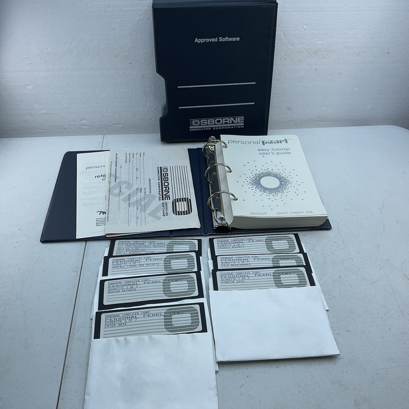 Osborne Computer Personal Pearl Disk's (7) & Easy Tutorial Users Guide 1982