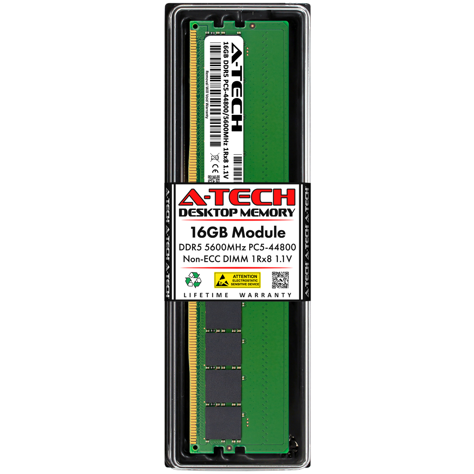 A-Tech 16GB DDR5 5600 MHz Desktop DIMM PC5-44800 288-Pin Non-ECC Memory RAM 16G