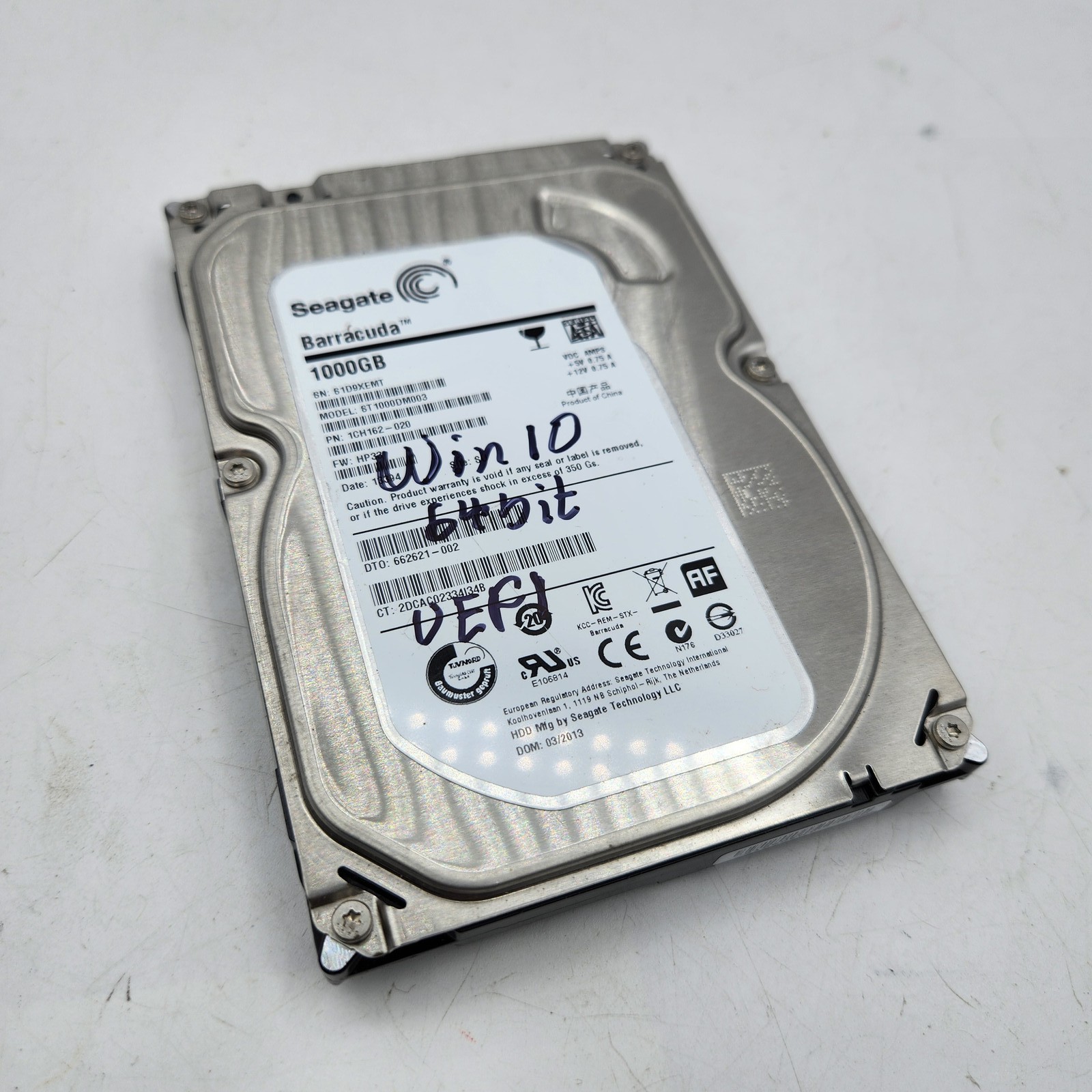 Seagate Barracuda 1TB 3.5" SATA III 7200 RPM Internal Desktop Hard Drive -Win 10